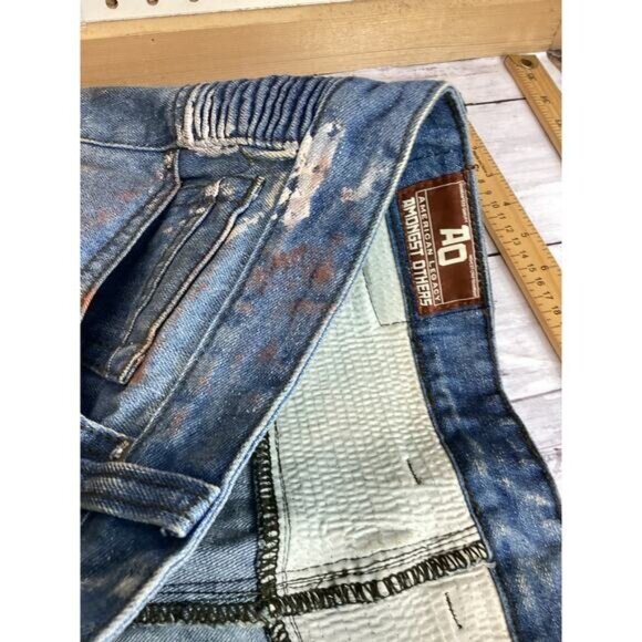 cowgirl argyle boho cozy grandpa dad AO American Legacy Denim Jeans W38 L32 M14 - Picture 6 of 6